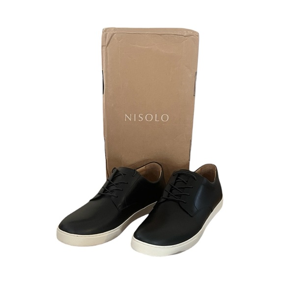 NWT Men's Nisolo Black Diego Everyday Leather Sneakers Size 11 Reg. $160